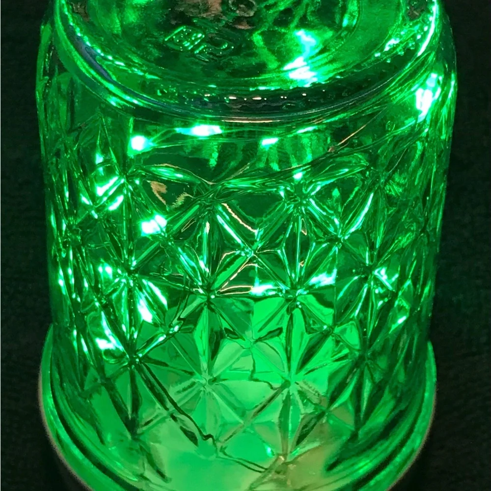 GREEN 1/2 PINT MASON JAR w/ LED FAIRY-LIGHTS/HANDCRAFTED - Picture 4 of 13